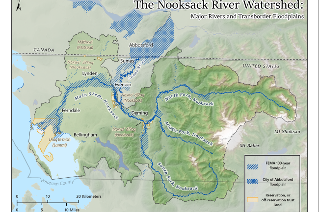 Map of the Nooksack flood zone.