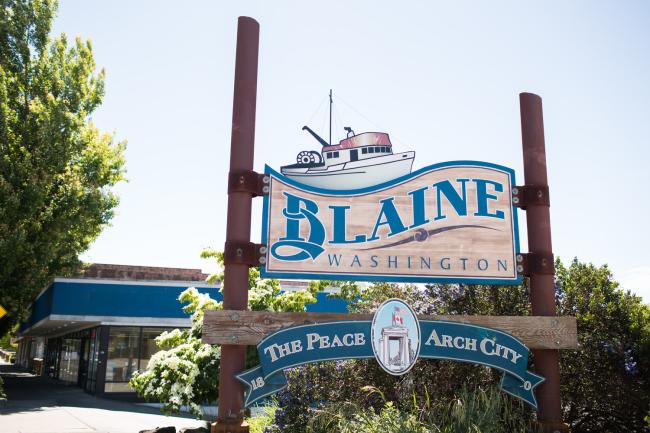 city of Blaine welcome sign 